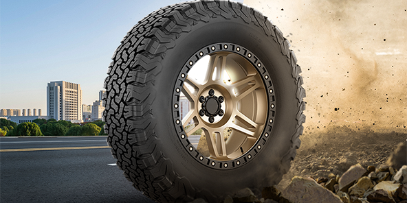 Os pneus All Terrain (AT) são ideais para andar tanto no asfalto como em estradas de terra ou pisos irregulares.